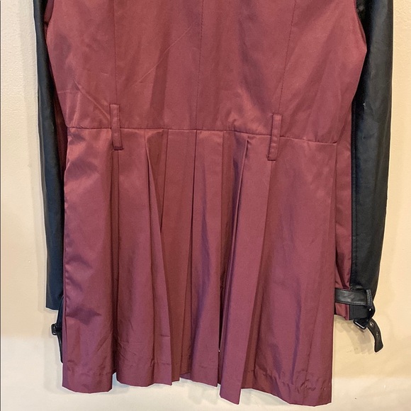 Bebe Red and Black Trench Coat with Sleek Design - Picture 14 of 14